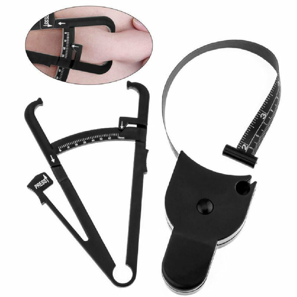 2-Pack Body Fat Caliper & Muscle Measuring Tape Set – Fitness Weight Loss Tool