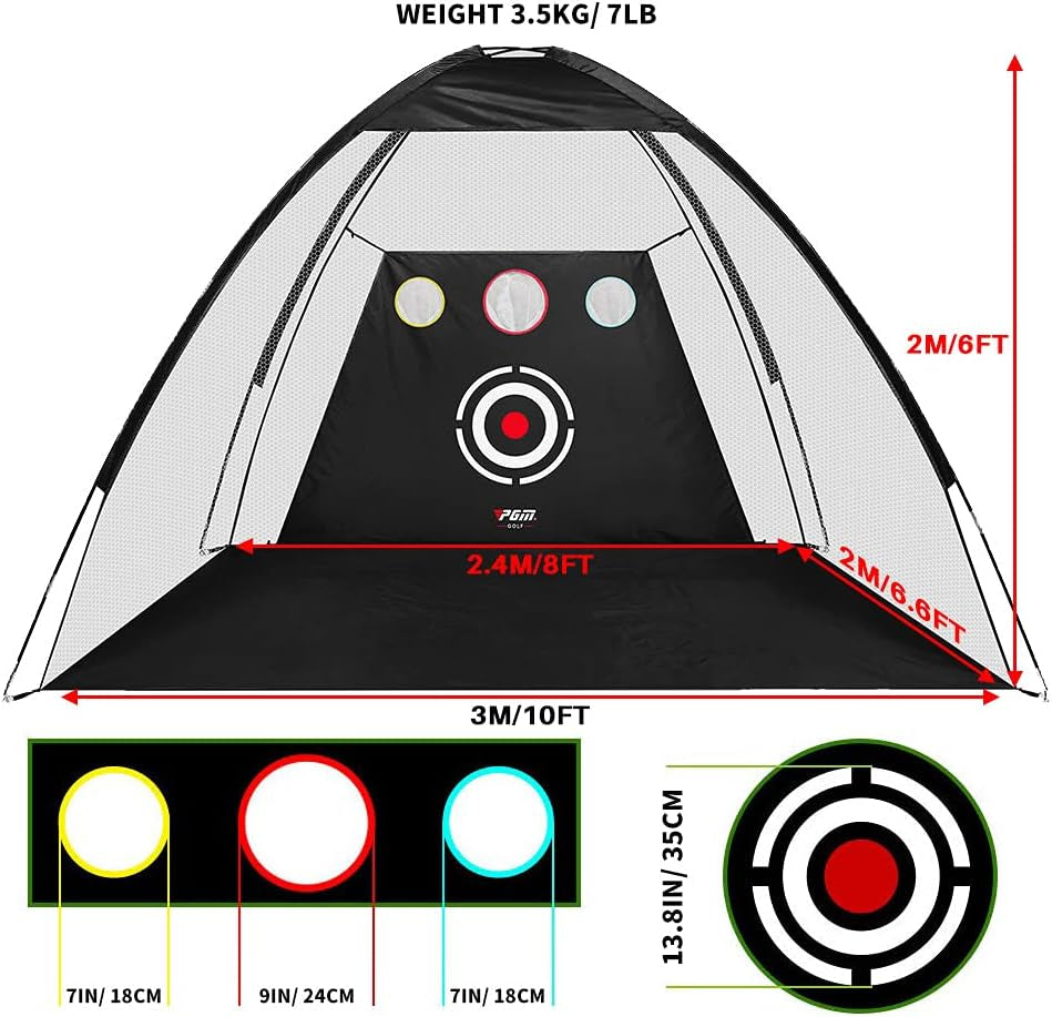 Golf Practice Net, 10X7 Feet Golf Nets for Backyard Driving, Heavy Duty Golf Net – Home Golf Swing Training - Indoor Outdoor Use - Golf Simulator for Any Golfer