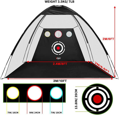 Golf Practice Net, 10X7 Feet Golf Nets for Backyard Driving, Heavy Duty Golf Net – Home Golf Swing Training - Indoor Outdoor Use - Golf Simulator for Any Golfer
